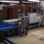 Bin dump inspection table and apple washer